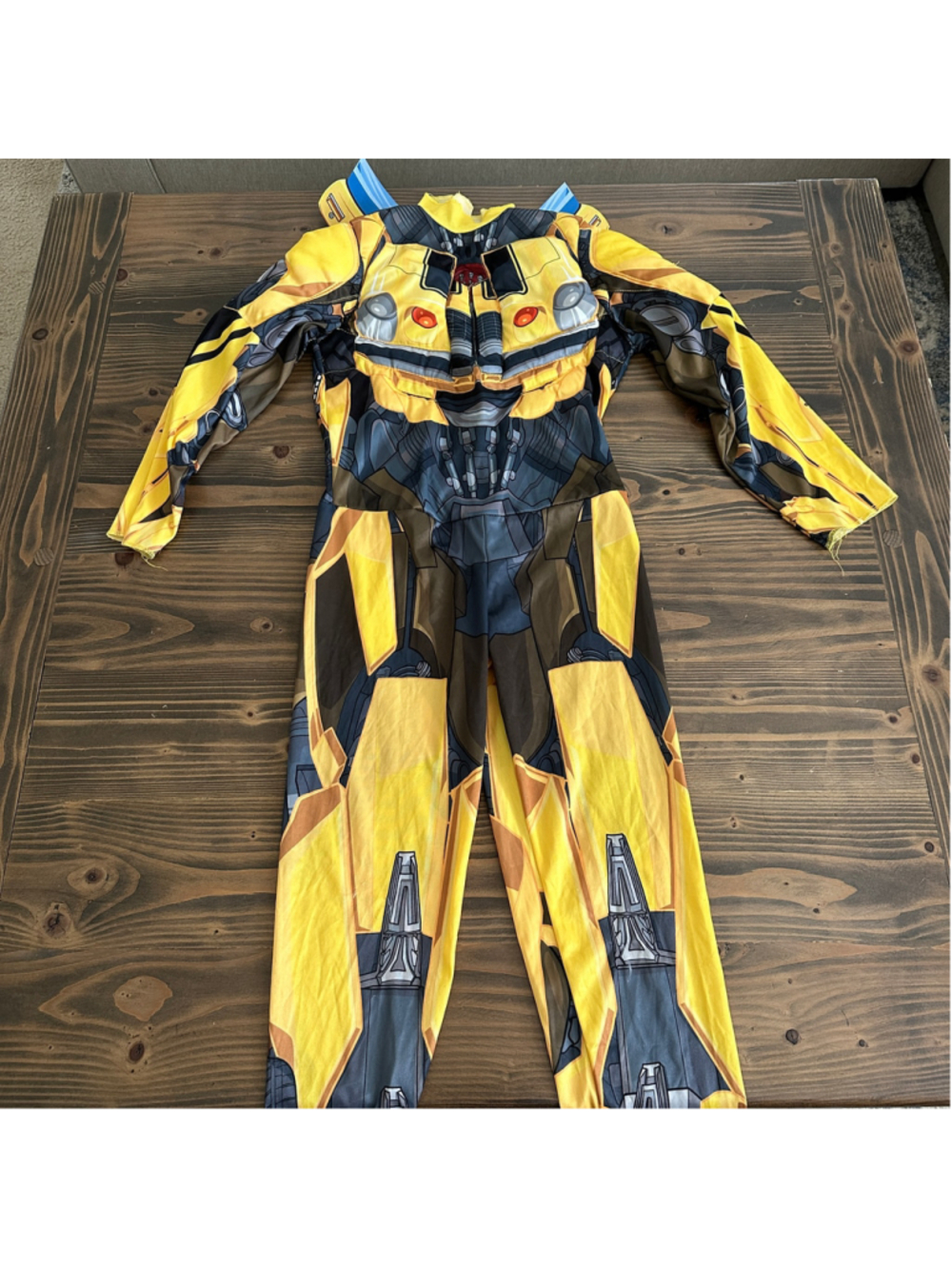 Boys Disguise Transformers Bumblebee Costume Size S 4-6 Yellow Black NO MASK